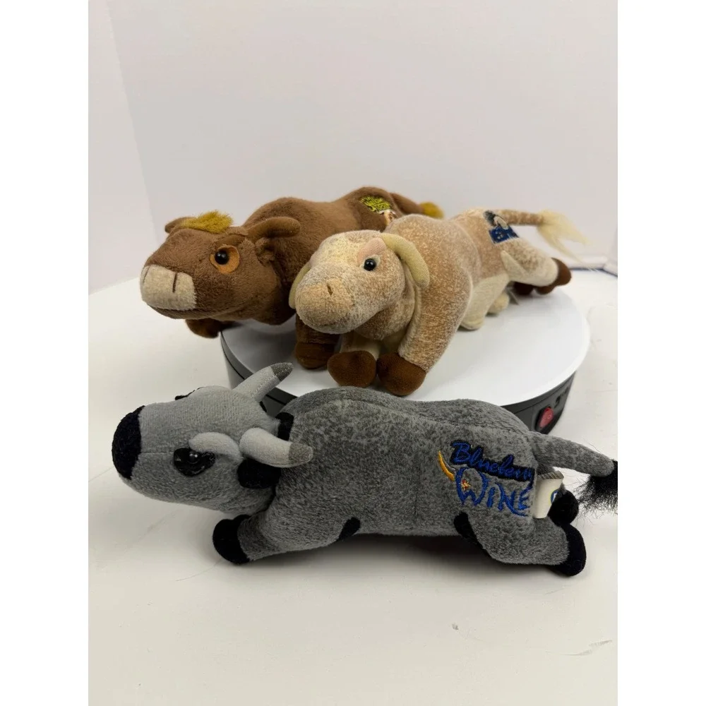 Breyer PBR Bull Plush Lot Little Yellow Jacket Blueberry Wine Neon Nights 3pc - Picture 1 of 16